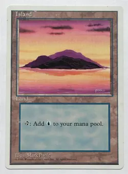 Magic MTG - Island (Gold) - Alternate 4th Fourth Edition Glossy - LP - Image 1
