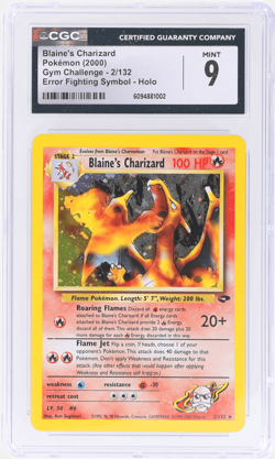 2000 Pokemon Gym Challenge Blaine's Charizard Holo #2 CGC 9 - Image 1