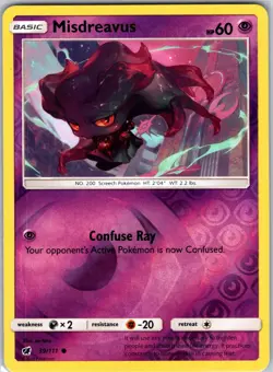 Misdreavus 39/111 Common Reverse Holo Card SM - Crimson Invasion Pokemon TCG LP - Image 1