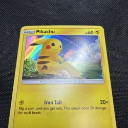 2017 Pokemon Sun and Moon Shining Legends Holo Pikachu Card 28/73 - Image 2