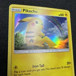 2017 Pokemon Sun and Moon Shining Legends Holo Pikachu Card 28/73 - Image 3