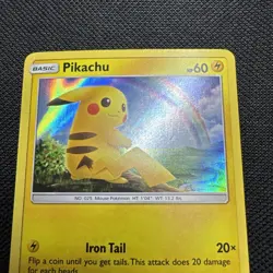 2017 Pokemon Sun and Moon Shining Legends Holo Pikachu Card 28/73 - Image 5