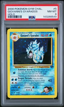 Giovanni's Gyarados 5 2000 Pokemon Gym Challenge Holo Rare PSA 8 - Image 1