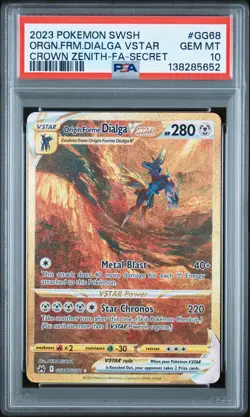 Origin Forme Dialga VSTAR GG68 Pokemon Crown Zenith Gold GEM MINT PSA 10 - Image 1