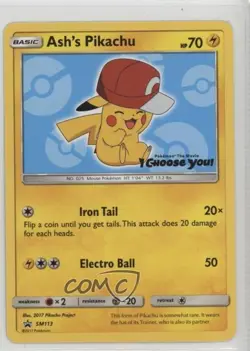 Ash's Pikachu (I Choose You! Movie Promo) Pokemon Sun & Moon Black Star #SM113 - Image 1