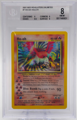 Ho-Oh Holo BGS 8 Neo Revelation Unlimited 2001 Pokemon #7 - Image 1