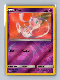 Mew Rare Reverse Holo Pokemon Hidden Fates #32/68 - Image 1