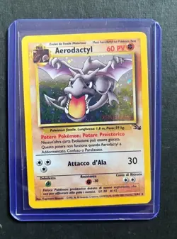 Pokemon TCG Card Fossil Aerodactyl Holo Rare Prerelease 1/62 - Image 1