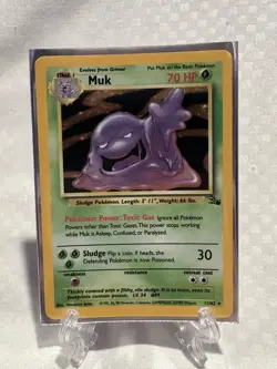 MUK HOLO Rare # 13/62 | FOSSIL SET | Pokemon Vintage Card Mint Condition - Image 1