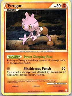 Tyrogue 33/123 Non Holo HeartGold SoulSilver - Pokemon Card - LP - Image 1