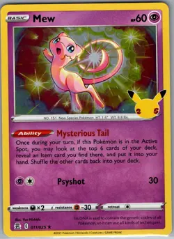 Mew 011/025 Celebrations - Pokemon Card - NM - Image 1