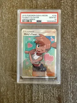 Pokemon 2019 Sun & Moon Unified Minds #235 Full Art Misty's Favor PSA 10 - Image 1