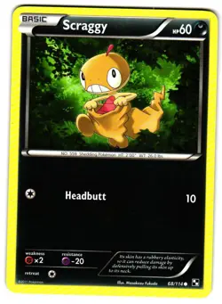 Pokemon Black and White Scraggy #68/114 Common Lightly played - Image 1