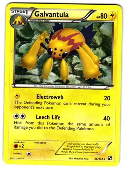 Pokemon Black and White Galvantula #46/114 Rare Lightly played - Image 1