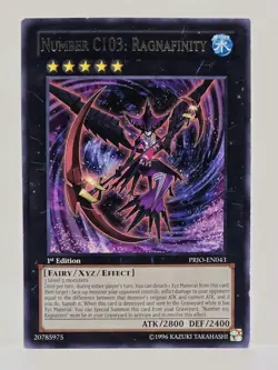 Yu-Gi-Oh Number C103: Ragnafinity PRIO-EN043 1st Edition Silver Letter Rare LP - Image 1