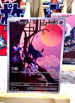 Espeon Sun & Moon Pokemon CUSTOM made METAL Full Art Illustration Card - Image 1