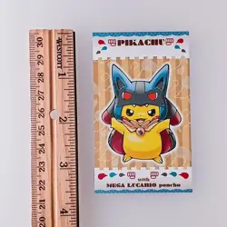 Pikachu with Mega Lucario Poncho Pokemon Center Business Card From Japan - Image 2