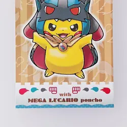 Pikachu with Mega Lucario Poncho Pokemon Center Business Card From Japan - Image 4