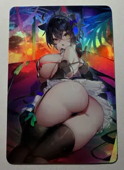 SEXY HEROINE WAIFU Busty Cat Girl ACG PREMIUM HOLOFOIL CARD NM - Image 1