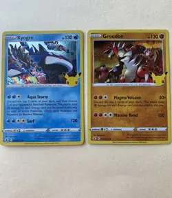 Holo Kyogre & Groudon Celebrations 2 Card Set - NM! - Image 1