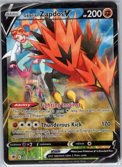 Galarian Zapdos V TG19/TG30 Astral Radiance Trainer Gallery - Pokemon Card - NM - Image 1