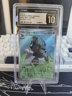 CGC 10 Pristine Golurk 129/086 AR Art Rare Black Bolt sv11B Pokemon Card - Image 1