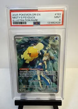 2025 POKEMON DRI EN-DESTINED RIVALS ILLUSTRATION RARE #193 MISTY'S PSYDUCK PSA 9 - Image 1