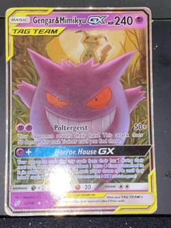 Pokemon TCG-Gengar & Mimikyu GX 53/181 Team Up Ultra Rare Holo HP240 EN - Image 1