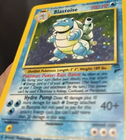 Pokemon Blastoise Base Set 2 2/102 Holo Rare MP Condition - Image 3