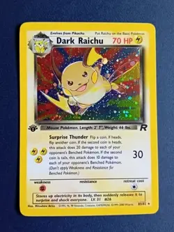 Pokemon TCG 1st Edition Holo Dark Raichu 83/82 Rare Team Rocket - Image 1