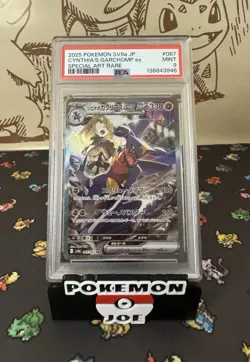 2025 POKEMON JPN SV9A-HEAT WAVE ARENA #087 CYNTHIA'S GARCHOMP EX PSA 9 - Image 1