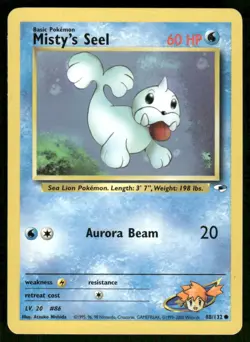 Pokemon Cards Misty's Seel 88/132 Unlimited Gym Heroes WOTC Common MP *2 - Image 1