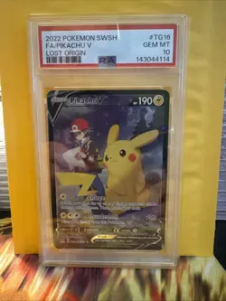 2022 Pokemon SWSH Lost Origin Pikachu V Trainer Gallery #TG16/TG30 PSA 10 - Image 1
