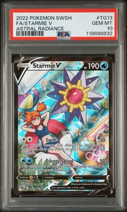 2022 POKEMON SWORD & SHIELD ASTRAL RADIANCE #TG13 FULL ART/STARMIE V PSA 10 - Image 1