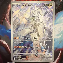 Pokemon N's Reshiram Illustration Rare Full Art Holo 167/159 SV09 LP - Image 1