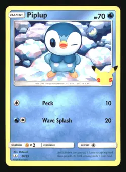 Piplup 020/025 Promo McDonald's 25th Anniversary Promos Pokemon Lightly Played - Image 1