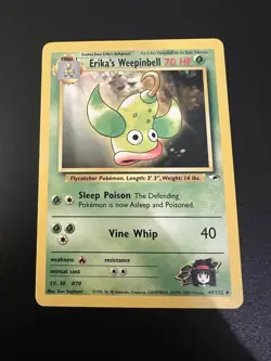 Erika’s Weepinbell 49/132 Gym Heroes Unlimited 2000 Pokemon Card Uncommon LP - Image 1