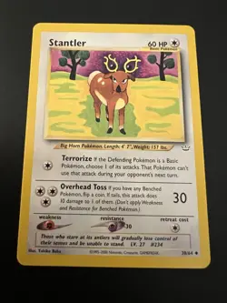 Stantler 38/64 Neo Revelation Unlimited 2001 Pokemon Card Uncommon LP - Image 1