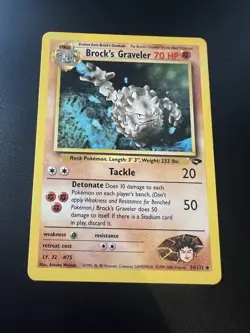 Brock’s Graveler 34/132 Gym Challenge Unlimited 2000 Pokemon Card Uncommon LP - Image 1