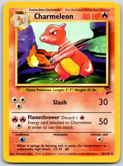 POKEMON BASE SET 2 CHARMELEON 35/130 UNCOMMON NM - Image 1