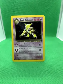 Pokemon TCG Dark Alakazam 1/82 Unlimited Holo Rare Team Rocket 1999 Vintage - Image 2