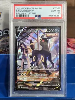 2022 POKEMON SWORD & SHIELD BRILLIANT STARS #TG22 FULL ART/UMBREON V PSA 10 - Image 1
