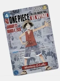 One Piece Monkey D. Luffy US College Basketball Promo Card. MSG St John’s SGA. - Image 1