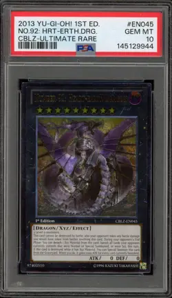 Yu-Gi-Oh! Number 92: Heart-Earth Dragon 1st Ed Ultimate Rare CBLZ-EN045 PSA 10 - Image 1