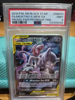 Mewtwo & Mew GX SM191 - PSA 9 - Graded Pokemon Card - Image 1