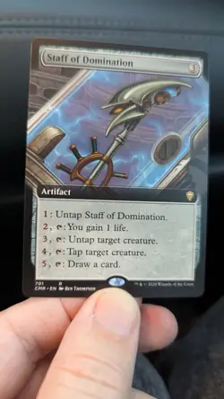 1x Staff Of Domination EXTENDED NM - CMR Commander Legends Magic EDH x1 - Image 1