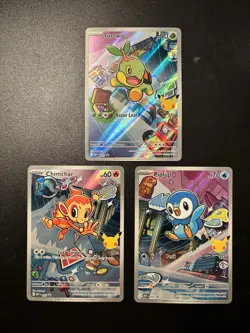 Chimchar, Piplup, Turtwig Pokemon 30th Anniversary First Partner Set of 3 Promo - Image 1
