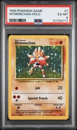 1999 Pokemon Hitmonchan-Holo Game #7 PSA 6 - Image 1