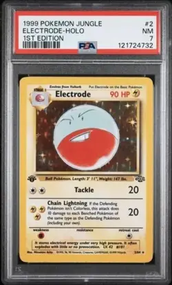 1999 POKEMON JUNGLE 1ST EDITION #2 ELECTRODE-HOLO PSA 7 New Cert - Image 1