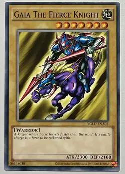 Gaia The Fierce Knight YGLD-ENA05 (NM) Common Unlimited 2020 Yu-Gi-Oh! TCG - Image 1
